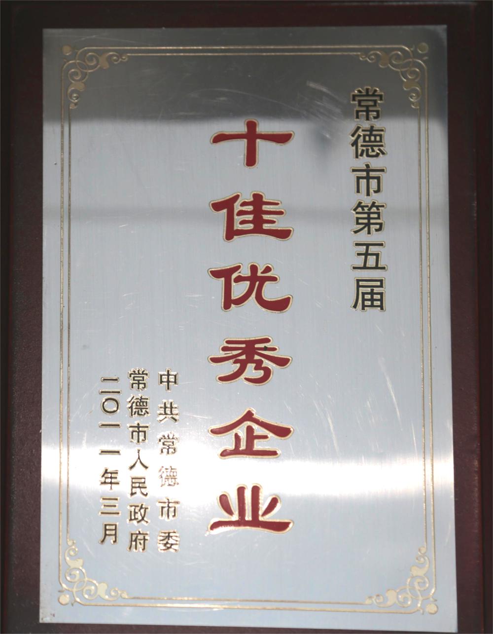 2011年常德市第五届十佳优秀企业